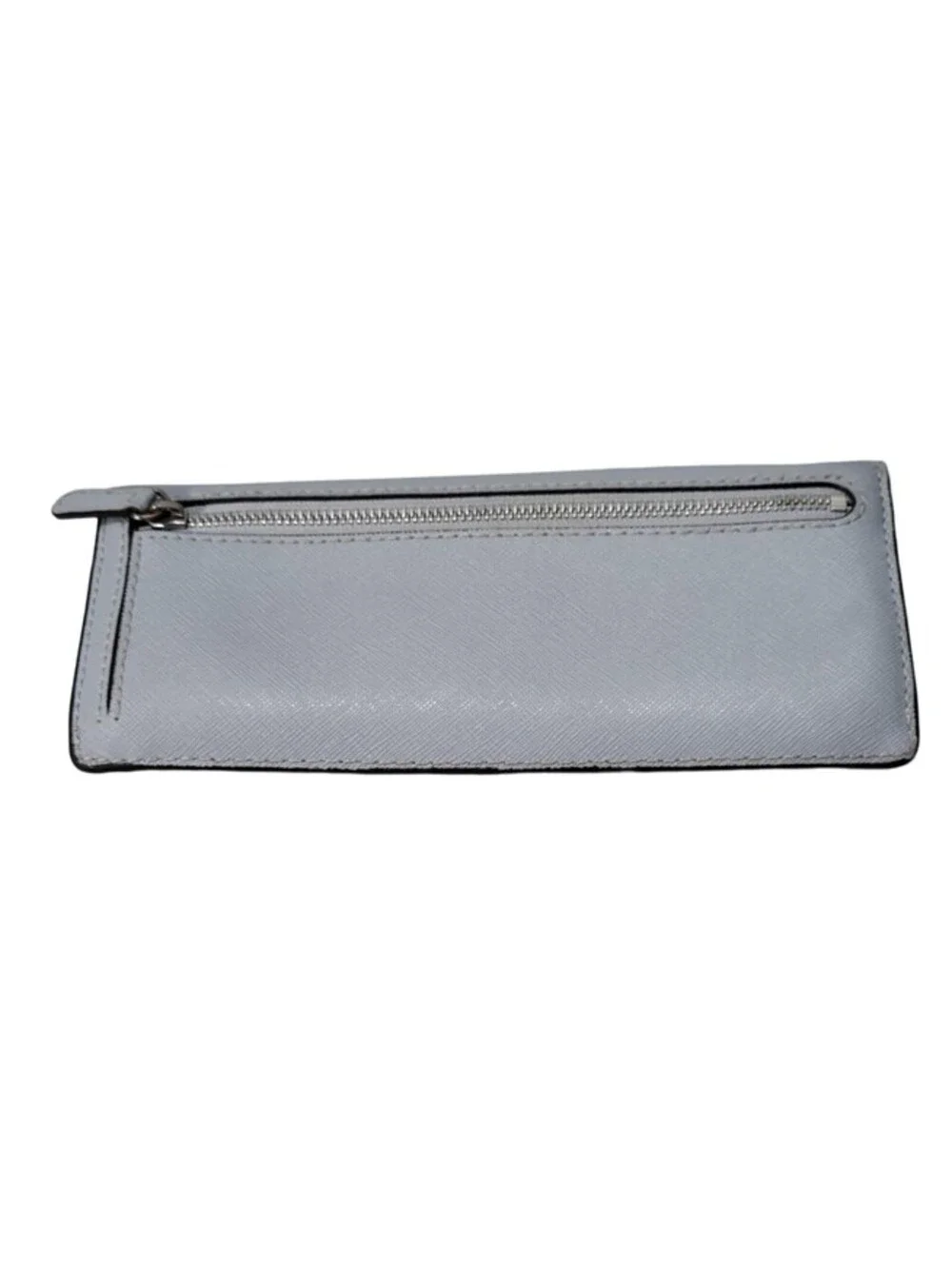 Michael Kors Women's Jet Set Travel Flat Wallet Gray Saffiano Leather